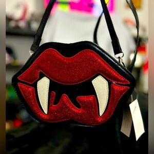 Unique Vintage Vampire Lips crossbody bag.